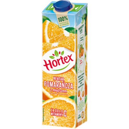 Hortex Pomarańcza z miąższem nektar karton 1L